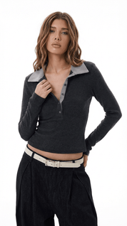 CONTRAST POLO / BLACK - Pulse