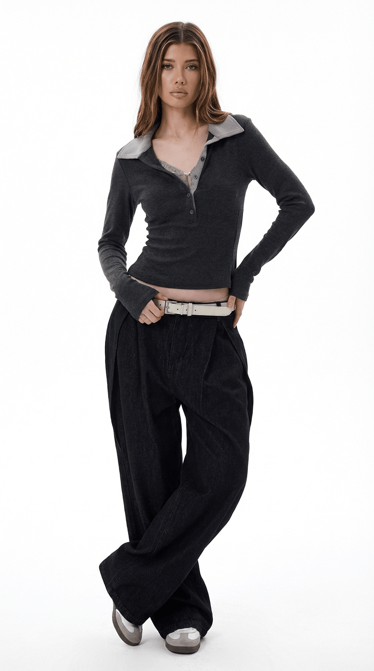 CONTRAST POLO / BLACK - Pulse