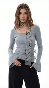 FLARE SLEEVE TOP / GRE