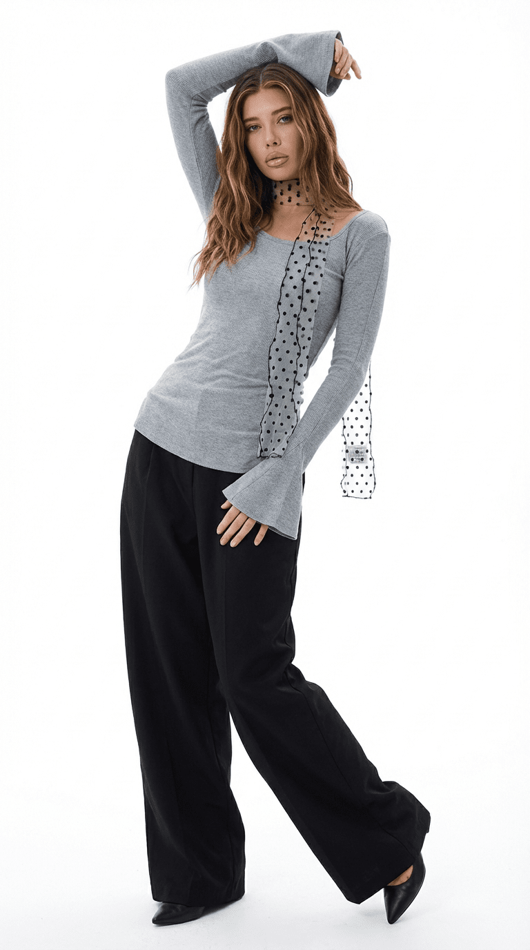 FLARE SLEEVE TOP / GRE - Pulse