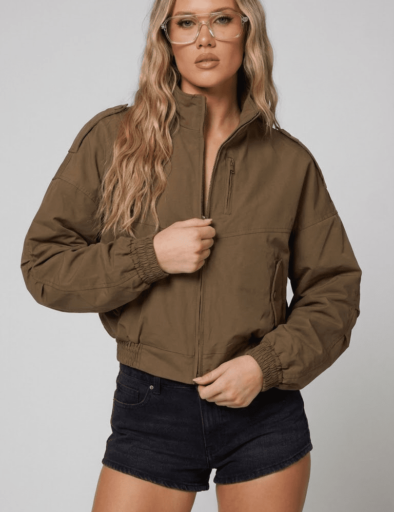 OLIVE BOMBER JACKET - Pulse