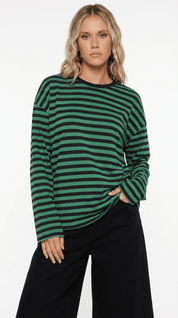OVERSIZED STRIPE TEE / GREEN - Pulse