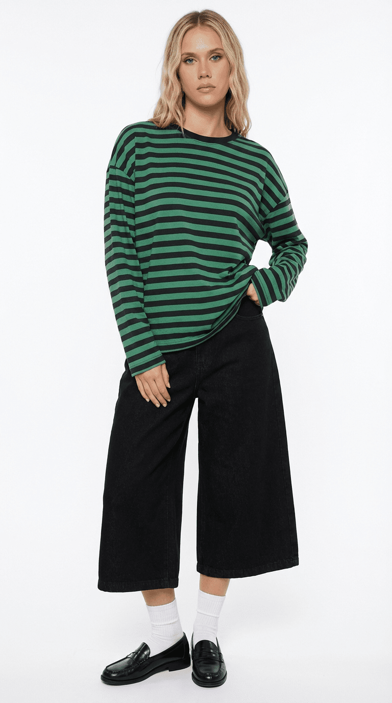OVERSIZED STRIPE TEE / GREEN - Pulse