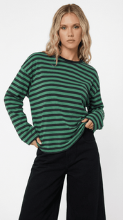 OVERSIZED STRIPE TEE / GREEN - Pulse