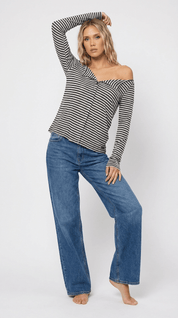 WRAP STRIPE TOP / BLACK - Pulse